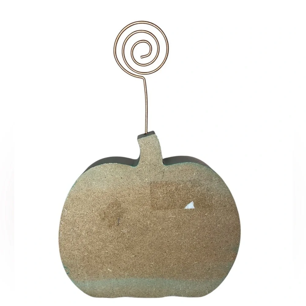 “Grateful” Pumpkin Placeholder Photoholder Wooden & Metal Fall Decor Green